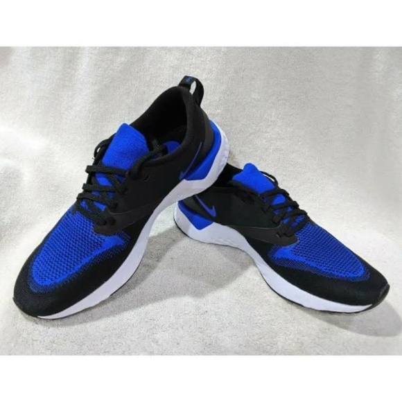 Nike Men`s Odyssey React 2 Flyknit Black/racer Blue Running Shoes Size 10,5 - Picture 3 of 9